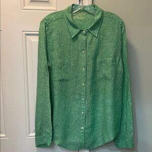 Lilly Pulitzer Sea View Linen Button Down Shirt